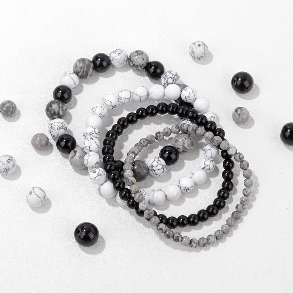 4pcs Beaded Bracelets for Women,Natural Healing Crystal Gemstones Bracelet,Anxie - Picture 6 of 7